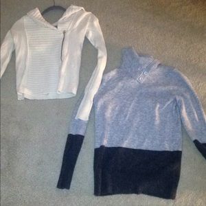 2 for 1 gap color block and zip sweater